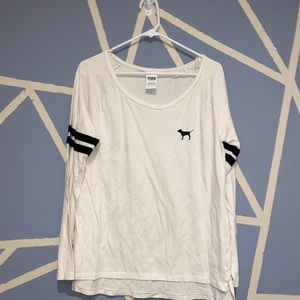 White PINK victoria’s secret long sleeve tee